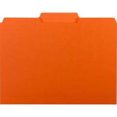 Smead 1/3 Tab Cut Letter Recycled Hanging Folder - 8 1/2" x 11" - 3/4" Expansion - Top Tab Location - Assorted Position Tab Position - Vinyl - Orange - 10% Recycled - 100 / Box