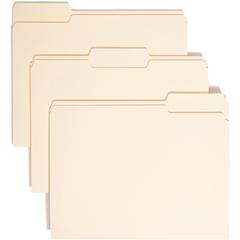 Smead 1/3 Tab Cut Letter Recycled Top Tab File Folder - 8 1/2" x 11" - 3/4" Expansion - Top Tab Location - Assorted Position Tab Position - Manila - 10% Recycled - 100 / Box