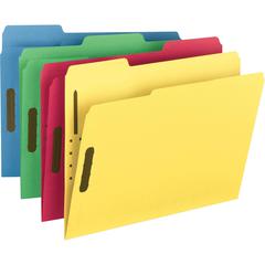 Smead Colored 1/3 Tab Cut Letter Recycled Fastener Folder - 8 1/2" x 11" - 3/4" Expansion - 2 x 2K Fastener(s) - 2" Fastener Capacity for Folder - Top Tab Location - Assorted Position Tab Position - B