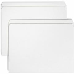 Smead Colored Straight Tab Cut Letter Recycled Top Tab File Folder - 8 1/2" x 11" - 3/4" Expansion - White - 10% Recycled - 100 / Box