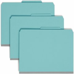Smead SafeSHIELD 2/5 Tab Cut Letter Recycled Classification Folder - 8 1/2" x 11" - 3" Expansion - 2 x 2S Fastener - 2" for Folder - Top Tab Location - Right of Center Tab Position - 3 Divider - 25 pt