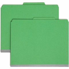 Smead SafeSHIELD 2/5 Tab Cut Letter Recycled Classification Folder - 8 1/2" x 11" - 3" Expansion - 2 x 2S Fastener - 2" for Folder - Top Tab Location - Right of Center Tab Position - 3 Divider - 25 pt