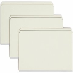 Smead Straight Tab Cut Letter Recycled Fastener Folder - 8 1/2" x 11" - 2" Expansion - 2 x 2S Fastener - 2" for Folder - 25 pt. - Pressboard - Gray/Green - Tear Resistant - 100% Recycled - 25 / Box