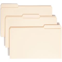 Smead 1/3 Tab Cut Legal Recycled Top Tab File Folder - 8 1/2" x 14" - 3/4" Expansion - Top Tab Location - Assorted Position Tab Position - Manila - Manila - 10% Recycled - 100 / Box