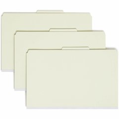 Smead SafeSHIELD 2/5 Tab Cut Legal Recycled Classification Folder - 8 1/2" x 14" - 3" Expansion - 2 x 2S Fastener - 2" for Folder - Top Tab Location - Right of Center Tab Position - 3 Divider - 25 pt.
