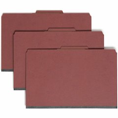 Smead SafeSHIELD 2/5 Tab Cut Legal Recycled Classification Folder - 8 1/2" x 14" - 3" Expansion - 2 x 2S Fastener - 2" for Folder - Top Tab Location - Right of Center Tab Position - 3 Divider - 25 pt.