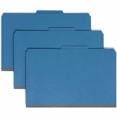 Smead SafeSHIELD 2/5 Tab Cut Legal Recycled Classification Folder - 8 1/2" x 14" - 3" Expansion - 2 x 2S Fastener - 2" for Folder - Top Tab Location - Right of Center Tab Position - 3 Divider - 25 pt.