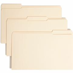 Smead 1/3 Tab Cut Legal Recycled Fastener Folder - 8 1/2" x 14" - 1 1/2" Expansion - 2 x 2B Fastener(s) - 1 1/2" Fastener Capacity for Folder - Top Tab Location - Assorted Position Tab Position - Mani