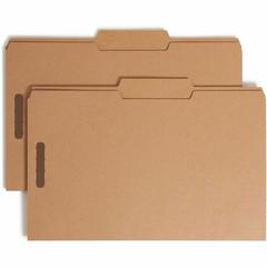Smead 2/5 Tab Cut Legal Recycled Fastener Folder - 8 1/2" x 14" - 3/4" Expansion - 2 x 2K Fastener(s) - 2" Fastener Capacity for Folder - Top Tab Location - Right Tab Position - Kraft - Kraft - 10% Re