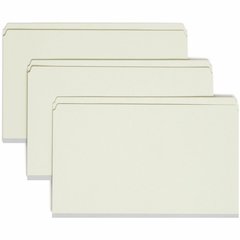 Smead Straight Tab Cut Legal Recycled Fastener Folder - 8 1/2" x 14" - 2" Expansion - 2 x 2S Fastener - 2" for Folder - 25 pt. - Pressboard - Gray, Green - Tear Resistant - 100% Recycled - 25 / Box