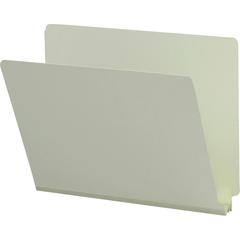 Smead Shelf-Master Straight Tab Cut Letter Recycled End Tab File Folder - 8 1/2" x 11" - 2" Expansion - 25 pt. - Pressboard - Gray/Green - Heavy Duty, Tear Resistant - 100% Recycled - 25 / Box