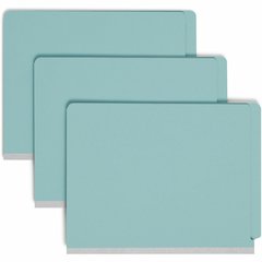 Smead Straight Tab Cut Letter Recycled Classification Folder - 8 1/2" x 11" - 2" Expansion - 2 x 2S Fastener - 2" for Folder - End Tab Location - 2 Divider - 25 pt. - Pressboard - Blue - 100% Recycled