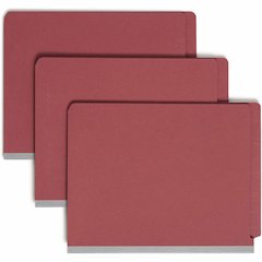 Smead Straight Tab Cut Letter Recycled Classification Folder - 8 1/2" x 11" - 2" Expansion - 2 x 2S Fastener - 2" for Folder - End Tab Location - 2 Divider - 25 pt. - Pressboard - Bright Red - 100% Re
