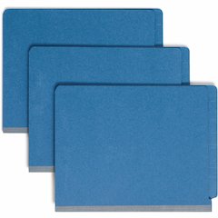 Smead Straight Tab Cut Letter Recycled Classification Folder - 8 1/2" x 11" - 2" Expansion - 2 x 2S Fastener - 2" for Folder - End Tab Location - 2 Divider - 25 pt. - Pressboard - Dark Blue - 100% Rec