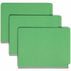 Smead Straight Tab Cut Letter Recycled Classification Folder - 8 1/2" x 11" - 2" Expansion - 2 x 2S Fastener - 2" for Folder - End Tab Location - 2 Divider - 25 pt. - Pressboard - Green - 100% Recycle