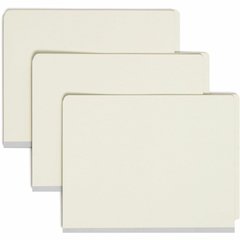 Smead Straight Tab Cut Letter Recycled Classification Folder - 8 1/2" x 11" - 2" Expansion - 2 x 2S Fastener - 2" for Folder - End Tab Location - 1 Divider - 25 pt. - Pressboard - Gray/Green - Heavy D