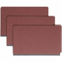 Smead Straight Tab Cut Legal Recycled Classification Folder - 8 1/2" x 14" - 2" Expansion - 2 x 2S Fastener - 2" for Folder - End Tab Location - 2 Divider - 25 pt. - Pressboard - Red - Heavy Duty, Tea