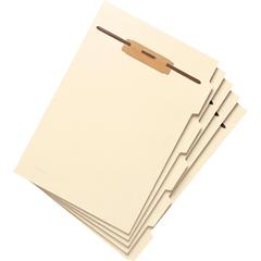 Smead 1/5 Tab Cut Letter Recycled Classification Folder - 8 1/2" x 11" - 1/2" Expansion - 1 x 2B Fastener(s) - 2" Fastener Capacity for Folder - Assorted Position Tab Position - 1 Divider(s) - Manila 