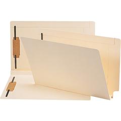Smead Straight Tab Cut Legal Recycled Fastener Folder - 8 1/2" x 14" - 1 1/2" Expansion - 2 x 2B Fastener - 2" for Folder - End Tab Location - 14 pt. - 2 Plys - Manila - Heavyweight Cover, Embossed, R