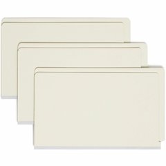 Smead Legal Recycled Fastener Folder - 8 1/2" x 14" - 1" Expansion - 2 x 2S Fastener - 2" for Folder - End Tab Location - 25 pt. - Pressboard - Gray, Green - Heavy Duty, Rounded Corner, Tear Resistant