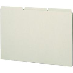 Smead Filing Guides with Blank Tab - Blank Assorted Tab(s) - Legal - Gray Pressboard, Green Tab(s) - Recycled - 50 / Box