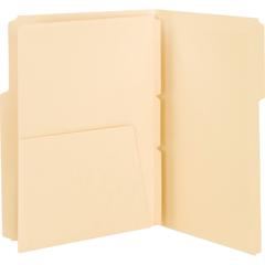 Smead Self-Adhesive Folder Dividers with Pockets - For Letter 8 1/2" x 11" Sheet - Manila - Manila - 25 / Pack