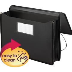 Smead Legal, Letter File Wallet - 8 1/2" x 14" , 8 1/2" x 11" - 5 1/4" Expansion - Front Pocket(s) - Rubber - Black - 1 Each