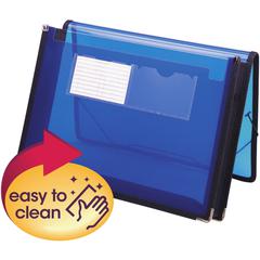 Smead Letter File Wallet - 8 1/2" x 11" - 2 1/4" Expansion - 2 Front Pocket - Polypropylene - Blue - 1 Each