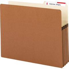 Smead 2/5 Tab Cut Letter Recycled File Pocket - 8 1/2" x 11" - 3 1/2" Expansion - Top Tab Location - Right Tab Position - 9 pt. - Redrope - Tear Proof, Reinforced Gusset, Durable - 30% Recycled - 25 /