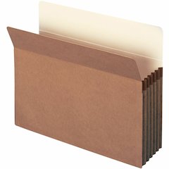 Smead Straight Tab Cut Letter Yes File Pocket - 8 1/2" x 11" - 5 1/4" Expansion - Top Tab Location - 12.5 pt. - Redrope - Tear Resistant, Rounded Corner, Reinforced Gusset - 30% Recycled - 10 / Box