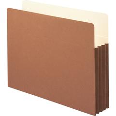 Smead Straight Tab Cut Letter Recycled File Pocket - 8 1/2" x 11" - 3 1/2" Expansion - Top Tab Location - 12.5 pt. - Redrope - Tear Resistant, Rounded Corner, Reinforced Gusset - 30% Recycled - 10 / B