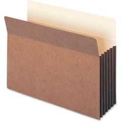Smead Straight Tab Cut Letter Recycled File Pocket - 8 1/2" x 11" - 5 1/4" Expansion - Top Tab Location - 12.5 pt. - Redrope - Tear Resistant, Rounded Corner, Reinforced Gusset - 30% Recycled - 10 / B