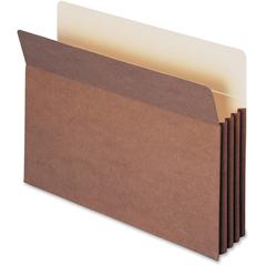Smead TUFF Straight Tab Cut Legal Recycled File Pocket - 8 1/2" x 14" - 3 1/2" Expansion - 12.5 pt. - Redrope - Reinforced, Heavyweight, Tear Resistant - 30% Recycled - 10 / Box