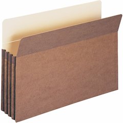 Smead Straight Tab Cut Legal Recycled File Pocket - 8 1/2" x 14" - 3 1/2" Expansion - 12.5 pt. - Redrope - Tear Proof, Reinforced Gusset, Rounded Corner, Tear Resistant - 30% Recycled - 50 / Box