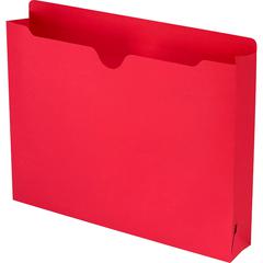 Smead Colored Straight Tab Cut Letter Recycled File Jacket - 8 1/2" x 11" - 2" Expansion - 11 pt. - 2 Plys - Red - Slip Resistant, Reinforced Tab - 10% Recycled - 50 / Box