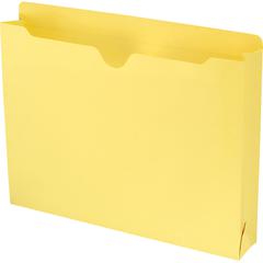 Smead Colored Straight Tab Cut Letter Recycled File Jacket - 8 1/2" x 11" - 2" Expansion - 11 pt. - 2 Plys - Yellow - Slip Resistant, Reinforced Tab - 10% Recycled - 50 / Box