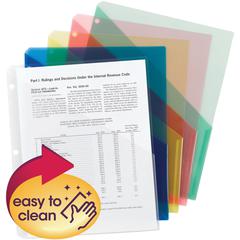 Smead Letter File Jacket - 8 1/2" x 11" - Poly - Clear, Green, Red, Yellow, Blue - 5 / Pack