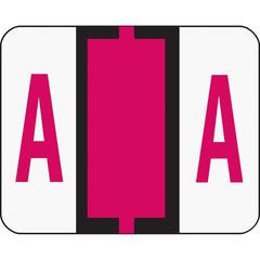 Smead BCCR Bar-Style Color-Coded Labels - "Alphabet" - 1 1/4" Width x 1" Length - Red - 500 / Roll - 500 / Roll
