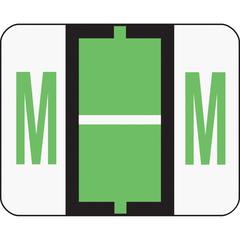Smead BCCR Bar-Style Color-Coded Labels - "Alphabet" - 1 1/4" Width x 1" Length - Light Green - 500 / Roll - 500 / Roll