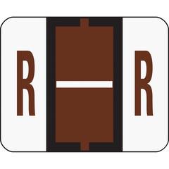 Smead BCCR Bar-Style Color-Coded Labels - "Alphabet" - 1 1/4" Width x 1" Length - Brown - 500 / Roll - 500 / Roll