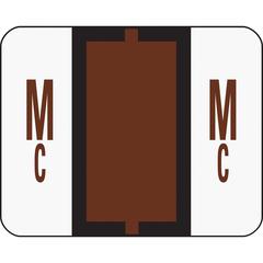 Smead BCCR Bar-Style Color-Coded Labels - "Alphabet" - 1 1/4" Width x 1" Length - Brown - 500 / Roll - 500 / Roll