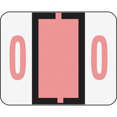 Smead BCCRN Bar-Style Color-Coded Labels - "Number" - 1 1/4" Width x 1" Length - Pink - 500 / Roll
