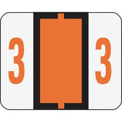 Smead BCCRN Bar-Style Color-Coded Labels - "Number" - 1 1/4" Width x 1" Length - Dark Orange - 500 / Roll