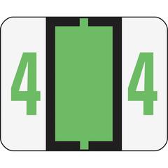 Smead BCCRN Bar-Style Color-Coded Labels - "Number" - 1 1/4" Width x 1" Length - Light Green - 500 / Roll