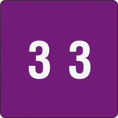 Smead DCC Color-Coded Numeric Labels - "Number" - 1 1/2" Width x 1 1/2" Length - Purple - 250 / Roll