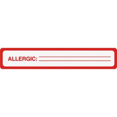 Tabbies ALLERGIC Allergy Message Labels - 5 1/2" Width x 1" Length - Black, Black - 175 / Roll