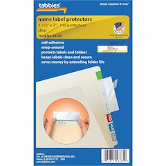 Tabbies Self-adhesive File Folder Label Protectors - For 3 1/2" x 2" Sheet - Rectangular - Clear - 100 / Pack