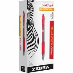 Zebra SARASA dry X20 Retractable Gel Pen - Refillable - Retractable - Red Ink - Pigment-based - Translucent Barrel - 1 Dozen
