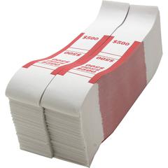 Sparco White Kraft ABA Bill Straps - 1000 Wrap(s)Total $500 in $5 Denomination - Kraft - Red - 1000 / Pack