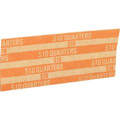 Sparco Flat Coin Wrappers - 1000 Wrap(s)Total $10 in 40 Coins of 25¢ Denomination - 60 lb Basis Weight - Kraft - Orange - 1000 / Pack
